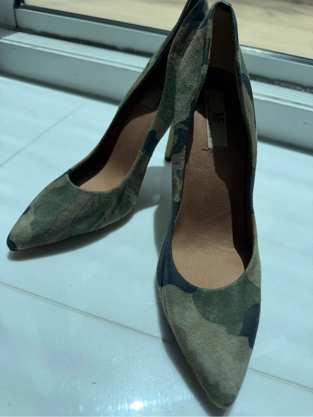 Mia Shoes Camo Pointed-Toe Stiletto Pumps - Green, Brown, Black
